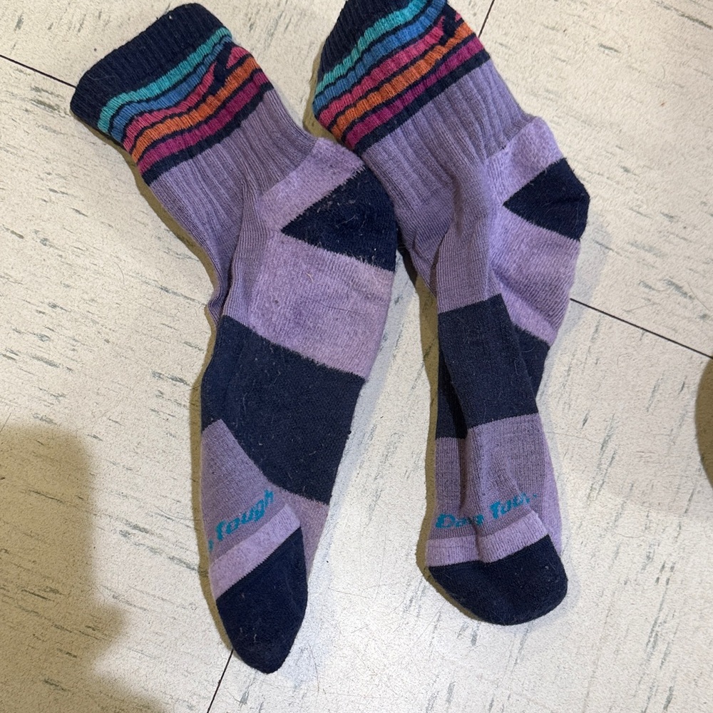 Striped Kids Socks in Purple and Black